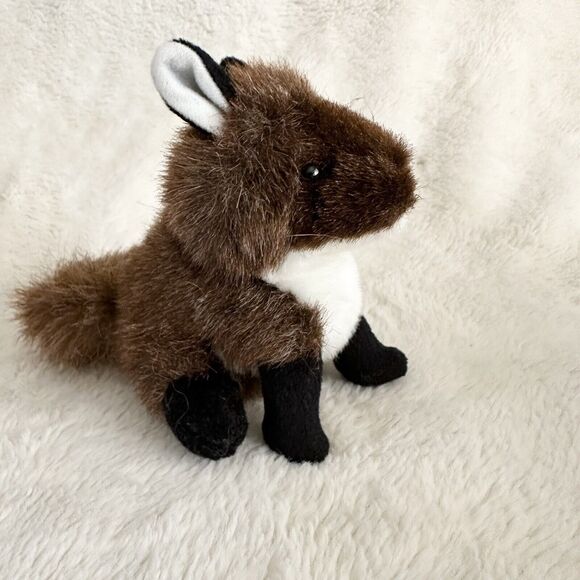 Folkmanis Mini Fox Plush Toy Finger Puppet 6” Realistic Woodland Animal - Picture 1 of 5